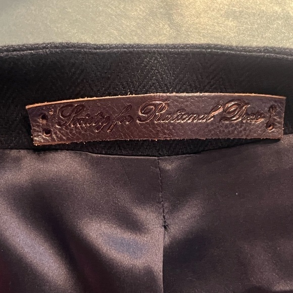 Society black linen blazer with ruffle detail - Picture 6 of 15